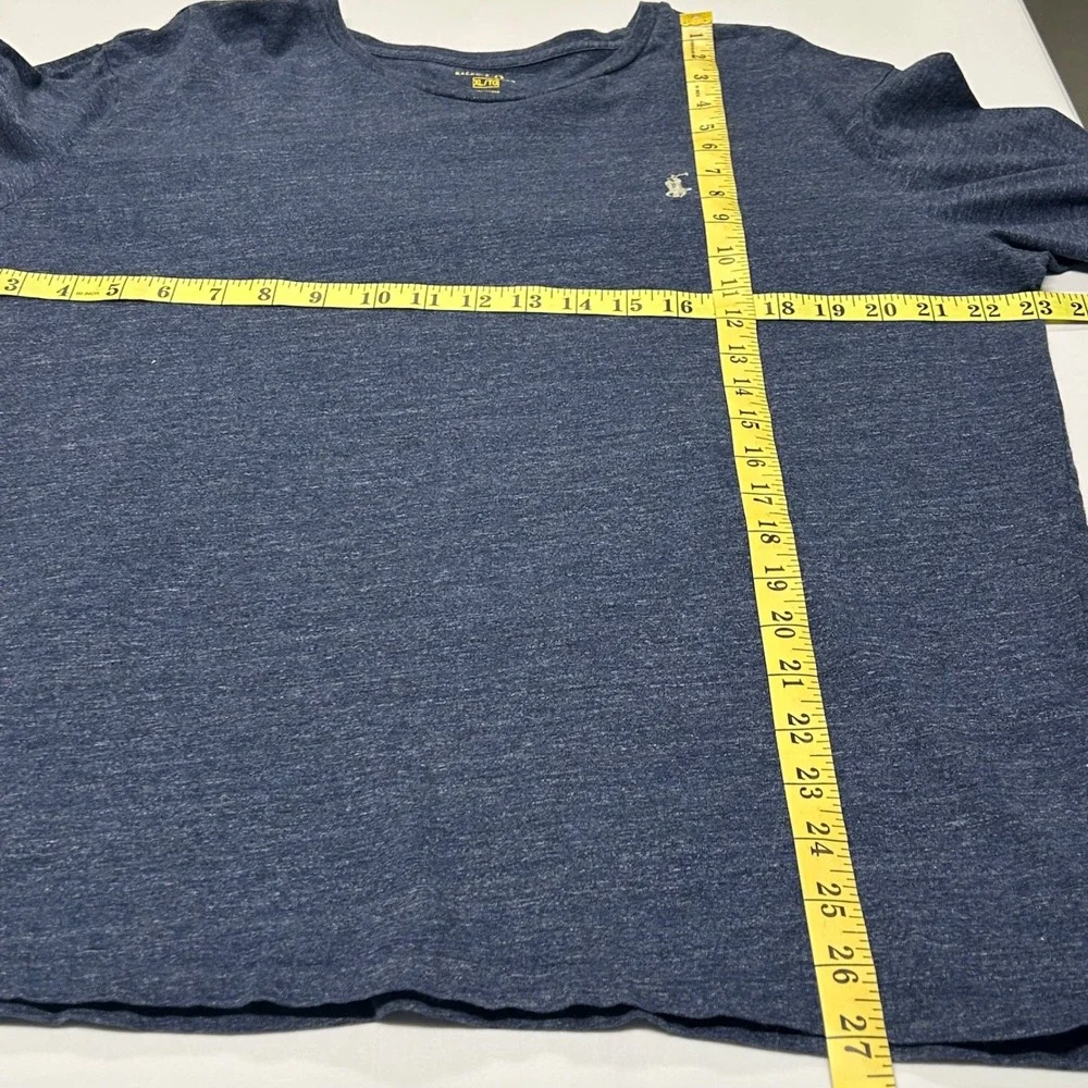 Polo Ralph Lauren Mens Crew Neck T Shirt XL Long Sleeve Pony Cotton Blue‎ Layers